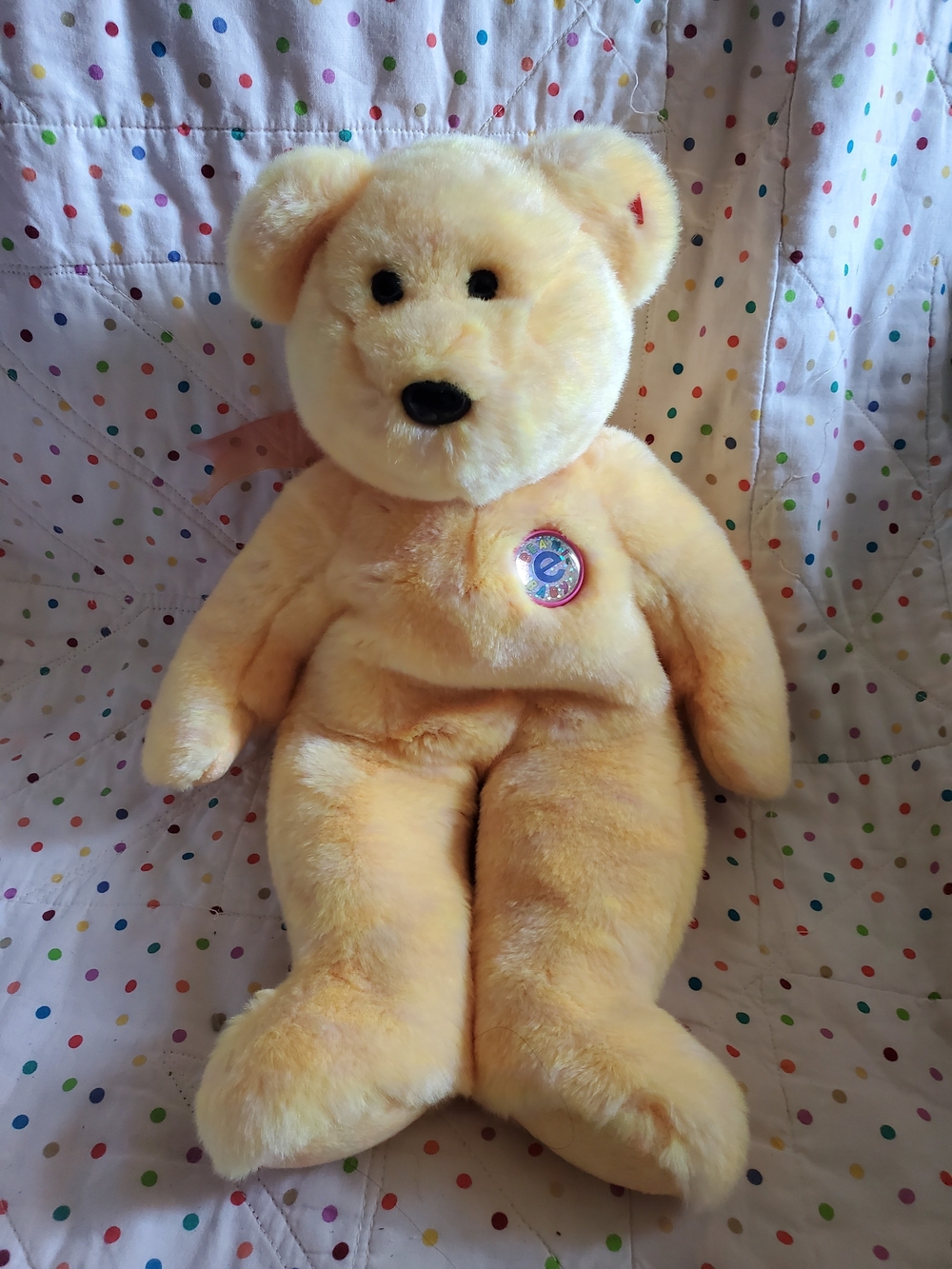 Ty Beanie  Yellow Teddy Bear Kids Tyoy - Classic Soft Cuddly Bear.